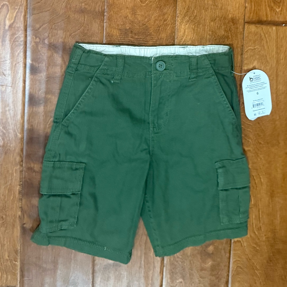 NWT Size 5 Wonder Nation Green Twill Cargo Shorts